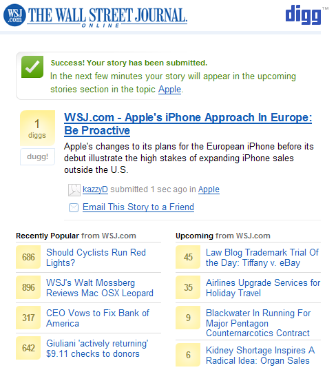 WSJ Digg Submitted